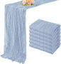 6 Pack Dusty Blue 10FT Cheesecloth Table Runner Rustic Gauze Fabric Cheese Cloth Table Runner for Wedding Bridal Baby Shower Table Decor 20 x 120 Inch Long Boho Sheer Birthday Party Table Decorations