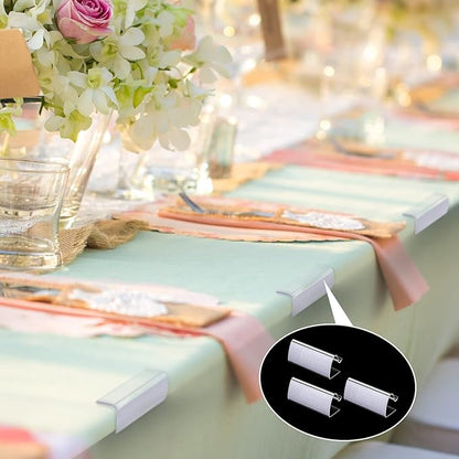 36 Pieces Table Skirting Clips Clear Tablecloth Clips for Indoor Outdoor Events Wedding Meeting Party Picnic Banquet