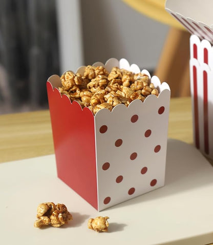 Winoo Design 100 PK Mini Popcorn Boxes Bulk Paper Popcorn Bowl Containers Holders for Party, Movie Night Decorations