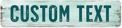 Custom Sign, Custom Street Sign, 11 Font Colors, 13 Font Styles, 4 Hole Options, 22 Sizes, 4x18 Inches, Rust Free DiBound, Fade Resistant, Made in USA by My Sign Center (Shabby Chic)