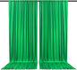 2 Panels Green Backdrop Curtain, 10 x 7 Feet Background Curtains for Parties, Weddings, Baby Showers, Bachelorette Halloween, Christmas Birthday Party Photoshoot Backdrop Curtains Decorations