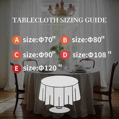EVERLY 100% Pure Linen Round Tablecloths 90Inch Round Machine Washable Tablecloth for Thanksgiving,Decorative Halloween,Buffet Parties,Picnic,Events,Weddings and Restaurants-White