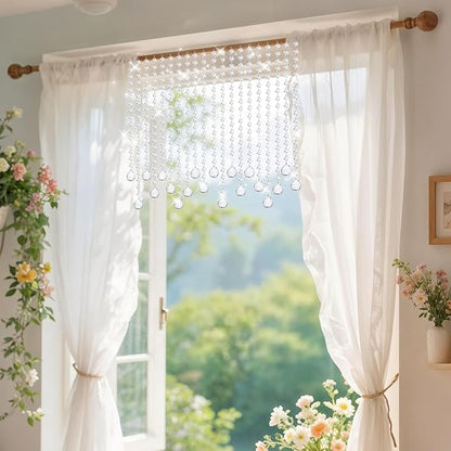 10 PCS Crystal Garland Strands, 33ft Hanging Crystal Strings for Window Curtains Doorway Decorations, Acrylic Clear Ball Crystal Ornaments for Christmas Tree, Wedding Party Home Chandelier Decor
