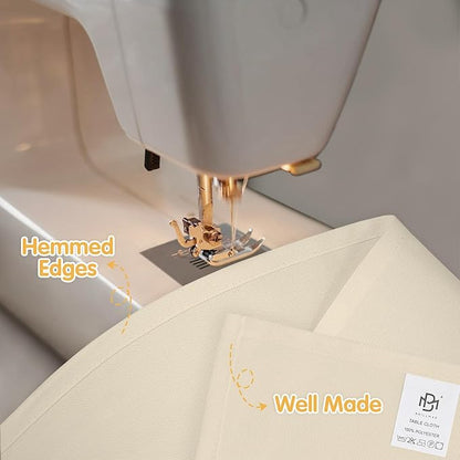 BRILLMAX 6 Pack Beige Tablecloths 70 x 120 Inch for 6ft or 8ft Rectangle Tables - Rectangular Bulk Linen Polyester Fabric Washable Cloth Cover for Wedding Reception Banquet Birthday Party