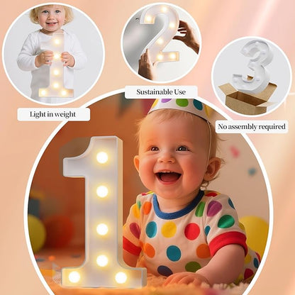 LED Marquee Light Up Numbers Sign - Lighted Birthday Numbers Sign for Birthday Party Decoration, Bar Wall, Home, Table Room, Wedding and Christmas Decorations, Number 9