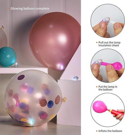 Aogist 100pcs Balloon Lights,Long Standby Time Waterproof Twinkle Mini Light,Battery Powered,Round LED Ball Lamp for Balloon Paper Lantern Party Wedding Christmas Halloween Decorative,Purple-Flash