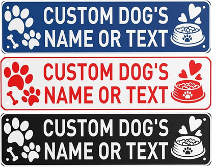 Custom Vintage Metal Sign Personalized Pet's Home Sign with Pet Name Paw Print Text Logo Rust Free Fade Resistant Home Outdoor Wall Signs
