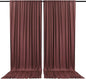 2 Panels Red Brown Backdrop Curtain, 10 x 7 Feet Background Curtains for Parties, Weddings, Baby Showers, Bachelorette Halloween, Christmas Birthday Party Photoshoot Backdrop Curtains Decorations