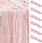 6 Pack Dusty Pink Cheesecloth Table Runner 35x120 Inch 10Ft Rustic Gauze Cheese Cloth Table Runner Sheer Cheesecloth Table Runners for Wedding Party Bridal Shower Decoration