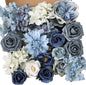 Artificial Flowers Combo Box Set Dusty Blue Flowers for DIY Wedding Bouquet Arrangements Bridal Shower Party Home Decorations(White Blue Rose)