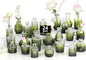 Mini Bud Vases As Wedding Centerpieces for Tables,Clear Bud Vases for Flowers,Small Flower Vases Suitable for Birthday Party,Anniversary,Wedding Reception,Baby Shower (Dark Green, 24PCS)