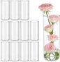 12pcs Glass Cylinder Vases for Centerpieces | 8 Inch Clear Flower Vase for Wedding Decorations, Floating Candle vases for Dinner Table, Bridal Shower, Office Home Décor