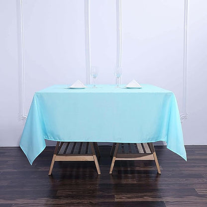 Efavormart 70" Premium Square Polyester Tablecloth for Wedding Kitchen Dining Events - Blue