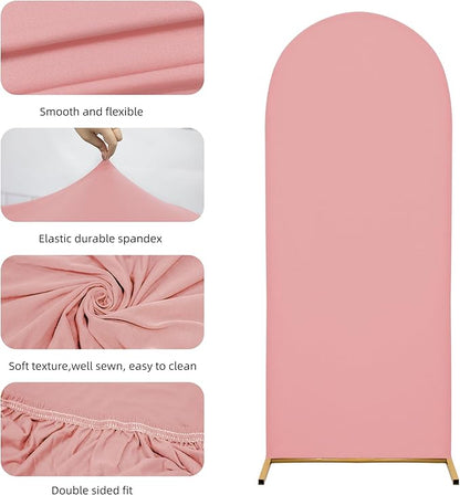 7.2FT Wedding Arch Covers Arch Backdrop Cover Arch Stand Covers Set Arch Cover Spandex Fabric Stretchy Backdrop for Wedding Birthday Party Decoration Baby Shower (Light Pink)
