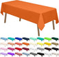 PARTY ULYJA Orange Plastic Tablecloths 2 Pack Disposable Table Covers 54 x 108 Inch PEVA Fall Colors Table Cloths for BBQ Picnic Birthday Wedding Parties 8 ft Rectangle Table Use