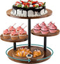 Rustic 4-Tier Rotating Wooden Cupcake Tower Stand for 50-60 Cupcakes, Elegant Dessert Display Tray for Parties, Weddings, and Celebrations