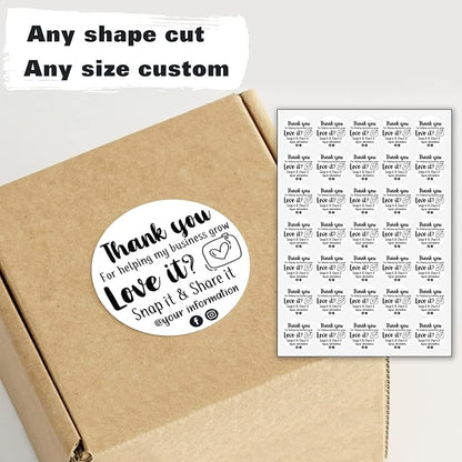 Custom Logo Stickers for Business, Personalised Logo Labels - Any Shape, Waterproof Vinyl Perfect for Branding & Packaging