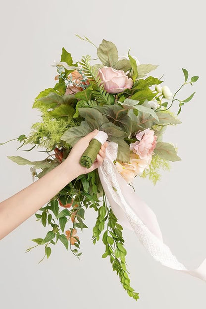 Ling's moment Pink Bride Bouquet - 15 Inch Wedding Blush Garden Artificial Flowers for Bride