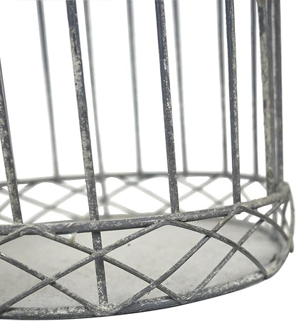 Rustic Farmhouse Metal Planter Holder Vintage Birdcage Candle Holder Distressed Deractive Flower Stand for Wedding Decor Party Centerpieces Garden Home Patio Outdoor Indoor Decor