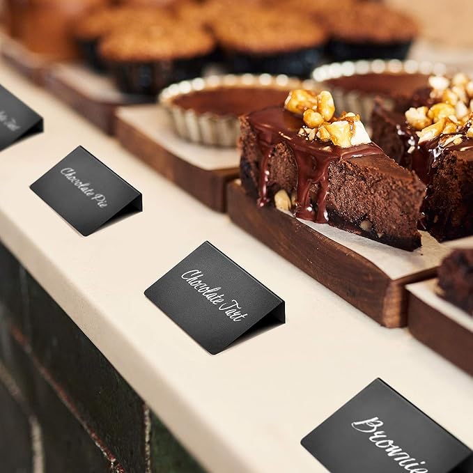 30 Pack Mini Chalkboard Signs 3x4 for Buffet & Table Use – Small Reusable Food Labels - Plastic Blackboard Display Cards for Wedding - Catering Vendor - Booths Party Tables & Bakery Displays