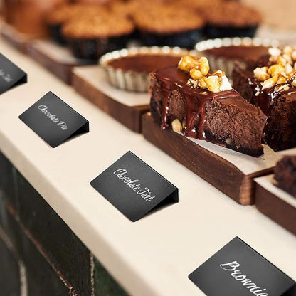 30 Pack Mini Chalkboard Signs 3x4 for Buffet & Table Use – Small Reusable Food Labels - Plastic Blackboard Display Cards for Wedding - Catering Vendor - Booths Party Tables & Bakery Displays