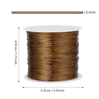 328FT Jewelry Wire 26 Gauge Tarnish-Resistant Copper Beading Wires Roll Bulk for DIY Crafts Jewelry Making, Antique Bronze