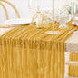 MLMW 6 Pack Fall Thanksgiving Table Runner Gold Cheesecloth Table Runner Halloween Boho Gauze Rustic Cheese Cloth 160 inch 13.3ft for Wedding Party Baby Shower Bridal Shower Holiday Decorations