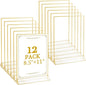 Floroom 12 Pack 8.5x11 Inch Clear Acrylic Sign Holders, Double-Sided Gold Display Stand Picture Frames for Table Numbers, Menus, Flyers, Weddings, and Offices