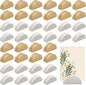 40 PCS Gold and White Table Number Stands, Wooden Table Number Holders, Place Card Holders, Half-Round Tables Numbers Stand for Wedding Party Office Tag Restaurant
