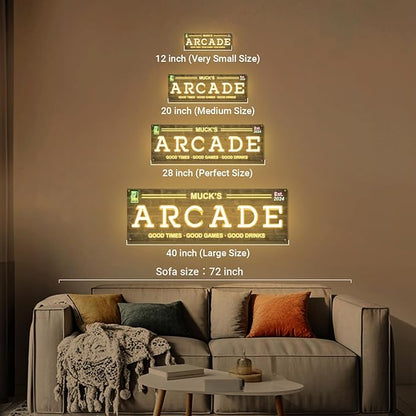 Custom Arcade Neon Sign for Wall Decor, Personalized LED Neon Name Sign, Dimmable Customized Arcade Light Up Signs for Playroom Gaming Zone Man Cave Bedroom Decoration, Men Boy Gamer Birthday Gifts