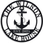Personalized Lake House Decor, Custom Nautical Wall Decor, Nautical Decor for Home, Outdoor Metal Lake House Signs