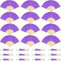 12 Pieces Purple Hand Held Bamboo Folding Fans Paper Fans Handheld for Women Foldable Girls Wedding DIY Decoration Church Home Party Favors Summer