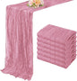 6 Pack Dusty Rose 10FT Cheesecloth Table Runner 20 x 120 Inch Long Rustic Gauze Fabric Cheese Cloth Table Runner for Wedding Bridal Baby Shower Table Decorations Boho Sheer Birthday Party Table Decor