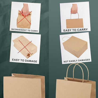 METRONIC Kraft Paper Gift Bags with Handles 16x6x12 Inch 6000 Pack | Christmas, Birthday Party Favors, Retail Shopping, Small Business Bulk | Brown Gift Wrap Bag