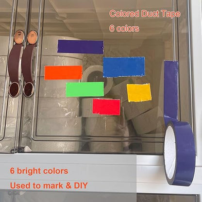 Colored Duct Tape - 1 Inch x 10 Yards per Rolls,Multi-Color Duct Tapes, Rainbow Colored Duct Tape Great for DIY Art Home School Office Assorted Colors