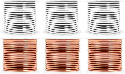 Mandala Crafts 10 Gauge Anodized Aluminum Craft Wire for Jewelry Making - 120 FT Colored Flexible Silver Copper Tone Wire - Bendable for Bonsai Armature Crafting Sculpting