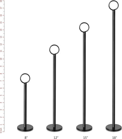 New Star Foodservice 27730 Ring-Clip Table Number Holder/Number Stand/Place Card Holder, 18-Inch, Set of 12, Black Finish