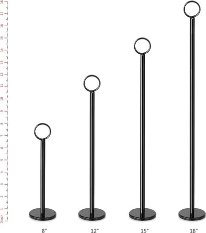 New Star Foodservice 27723 Ring-Clip Table Number Holder/Number Stand/Place Card Holder, 15-Inch, Set of 12, Black Finish