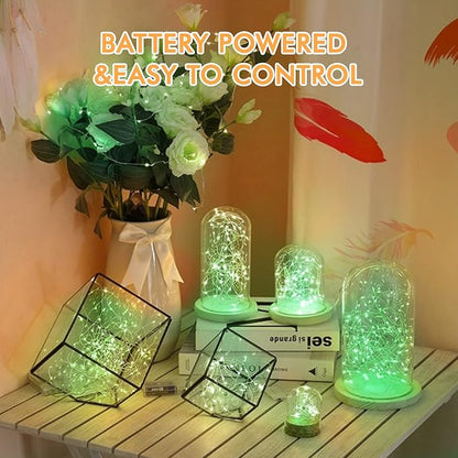 12 Pack Fairy Lights Battery Operated, 7FT 20LED Waterproof Silver Wire Christmas Lights Outdoor, Firefly Mini String for Bedroom Party Birthday Wedding Home Decor
