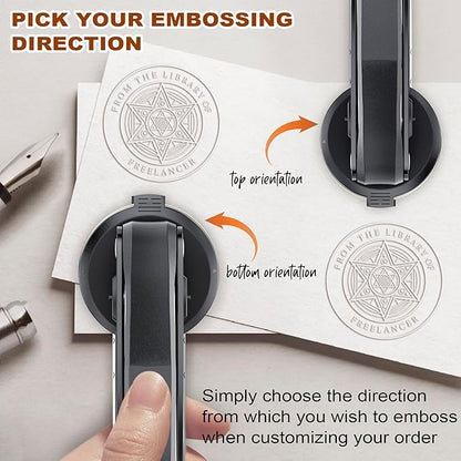 Personalized Book Embosser - Custom Library Stamp, Personal Gifts for Book Lovers, Readers, Teachers (Star-01)