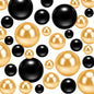 300Pcs Pearl Vase Filler, Black Gold No Hole Faux Pearl Beads for Centerpieces Vases, Candle Centerpieces, Wedding Birthday Party Home Decor 8/10/14/20mm