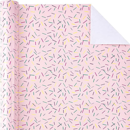 WRAPAHOLIC Wrapping Paper Roll - Mini Roll - 17 Inch x 33 Feet - Colorful Line Segment Print Design for Birthday, Party, Baby Shower