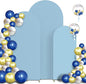 Spandex Anti Wrinkle Arch Backdrop Cover - High Elastic Fitted Arch Stand Cover Set of 3 Dusty Blue Round Top Chiara Backdrop for Wedding Birthday Party Garden 6.6FT, 7.2FT, 8FT