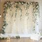 Tulle Backdrop Curtain with Lights String 20 X 8FT Ivory Sheer Tulle Backdrop Curtains for Wedding Birthday Party Reception Photo Booth Background Decorations (4 Panels 5x8FT)