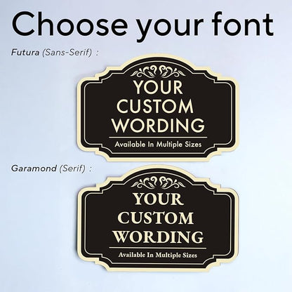 Custom Metal Decorative Signs, Personalized Aluminum, Custom Driveway Signs, Waterproof, Design 2 Black Charcoal 10x7 In