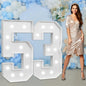 Marquee Numbers Large 53rd-Birthday Decorations: 4ft Light Up Number Party Decor 53 Year Old Women And Men 35th Birthday Decoration Backdrop Anniversary Cardboard Big Mosaic Balloon Frame Number 53