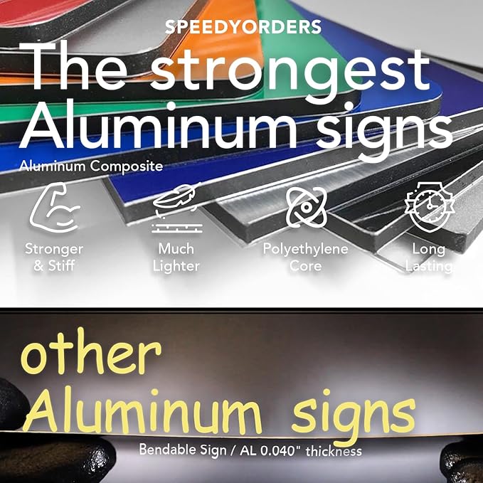 Custom Metal Signs, Personalized Aluminum, Customized Safety, Business Signs, Waterproof Outdoor, White Aluminum (Red & White, 30x24 In)
