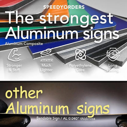 Custom Outdoor Metal Sign - Personalized Aluminum Safety and Business Signs, Waterproof (Black Background, White Aluminum, 36x24 In)
