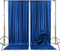 10ft x 10ft Royal Blue Backdrop Curtains for Parties, Fabric Satin Background Curtain with Rod Pockets for Weddings, Birthday, Baby Shower, Photography, Graduation Party Backdrop Drapes, 2 Panels