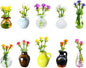 Magnetic Bud Vase Set – Mini Ceramic & Glass Vases with Strong Magnet for Fridge & Whiteboard – Decorative Small Flower Vases for Kitchen, Home or Office Décor for Women (Glass & Ceramic)